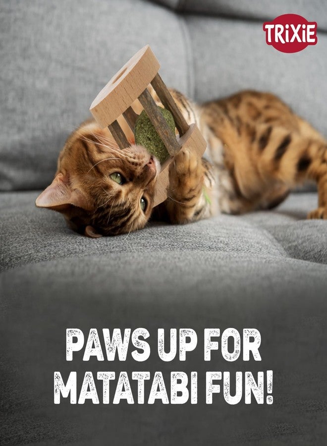 TRIXIE Matatabi Play Roll, Toy for Cats, Made with Premium Matatabi Vine, Encourages Playful Behavior and Dental Health, 4 cm, 5 cm, Attractive for Cats - Image 2